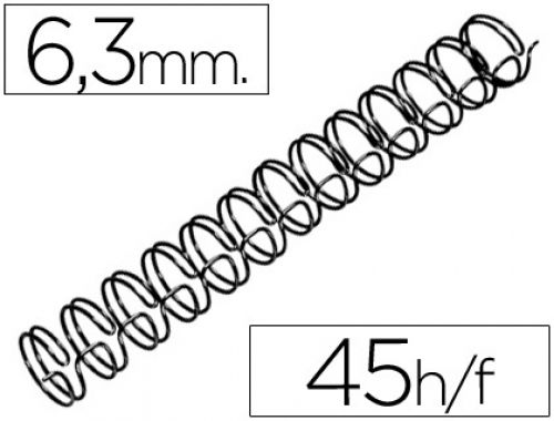 Espiral gbc preta modelo wire 3:1 6,3 mm n.4 com capacidade para 45 folhas , Gbc , 43814 , 5019577190118